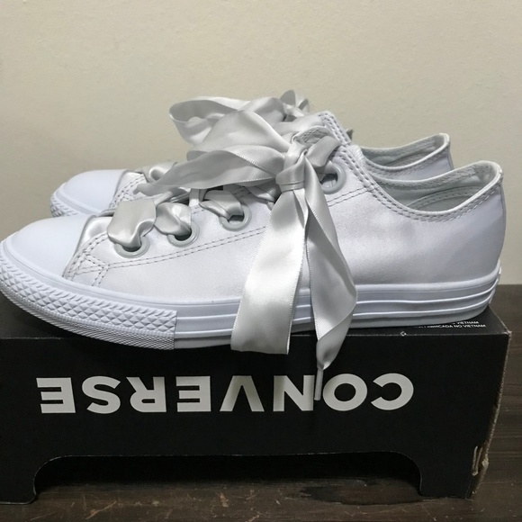 Converse Shoes - Converse Cute Causal Low Satin Sz 8 NWT Pale Blue